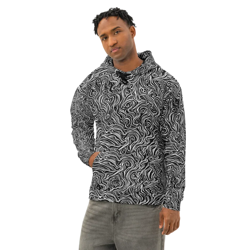 Inky Whispers on Cotton Hoodie — Left Front