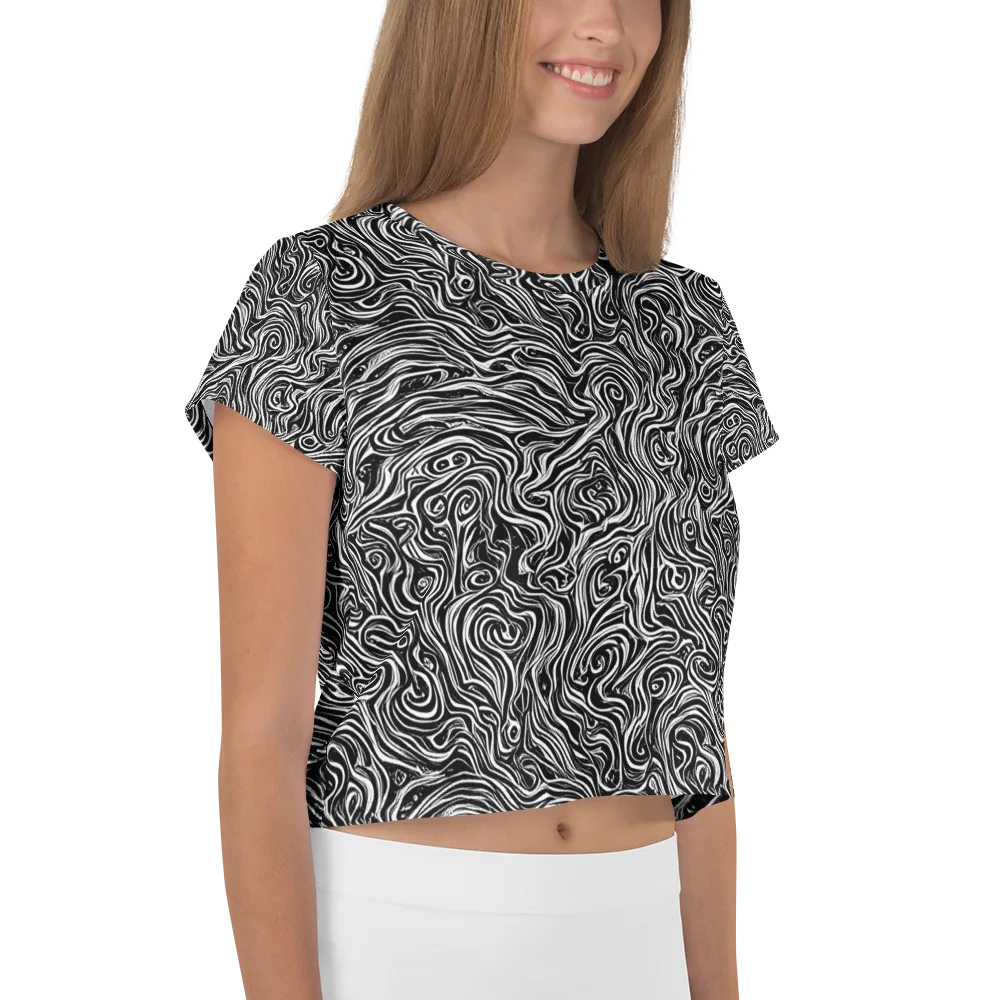 Inky Whispers on Crop Tee — Right