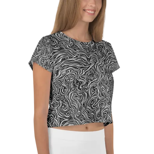 Inky Whispers on a Crop Tee