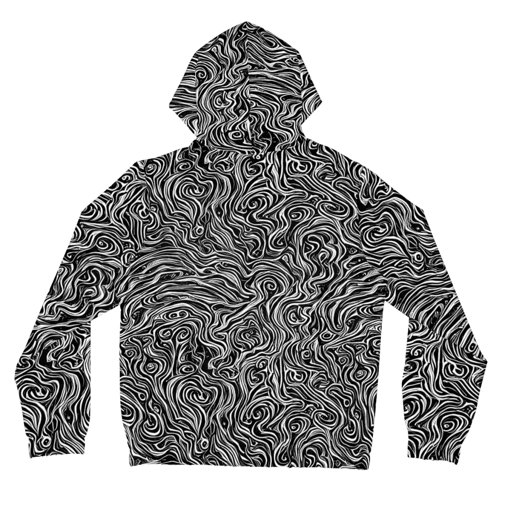 Inky Whispers on Women's Full-Zip Hoodie — Back