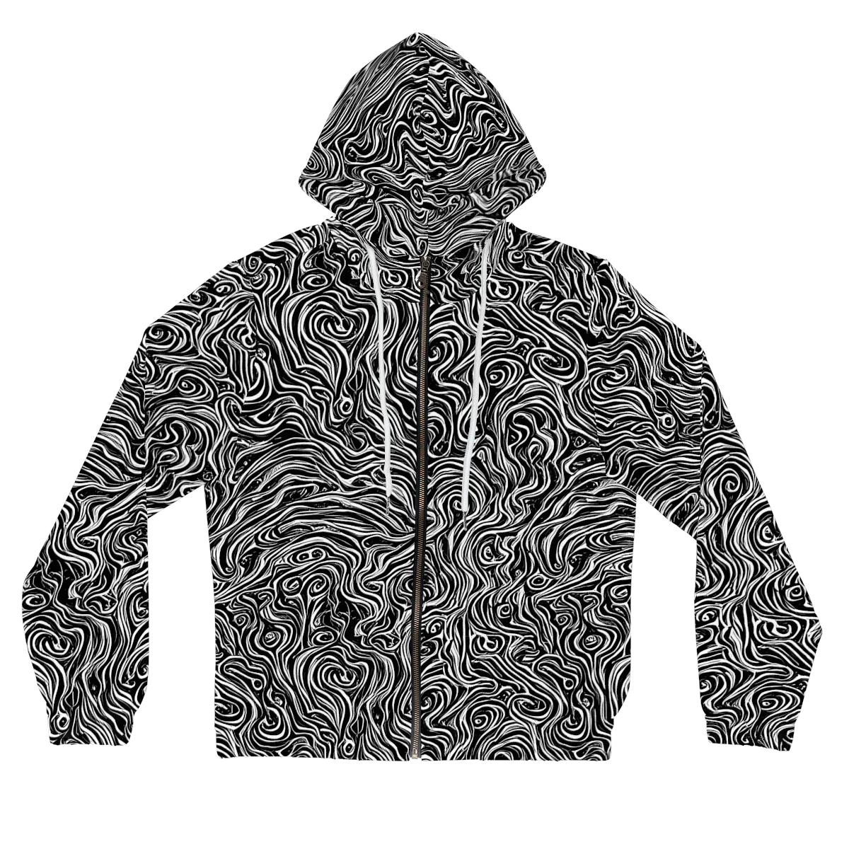 Inky Whispers on Women's Full-Zip Hoodie — Front