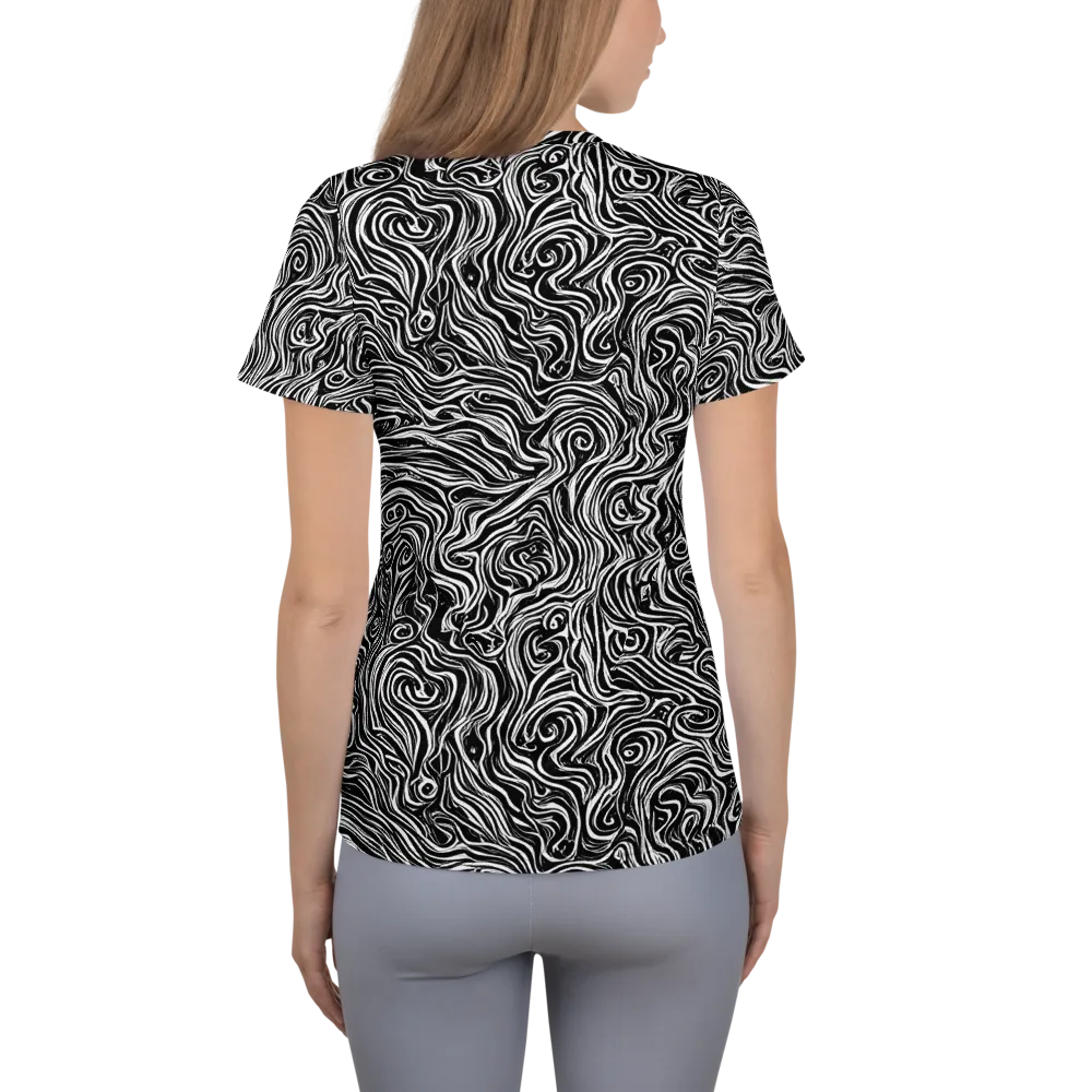 Inky Whispers on Women's Athletic T-Shirt — Back