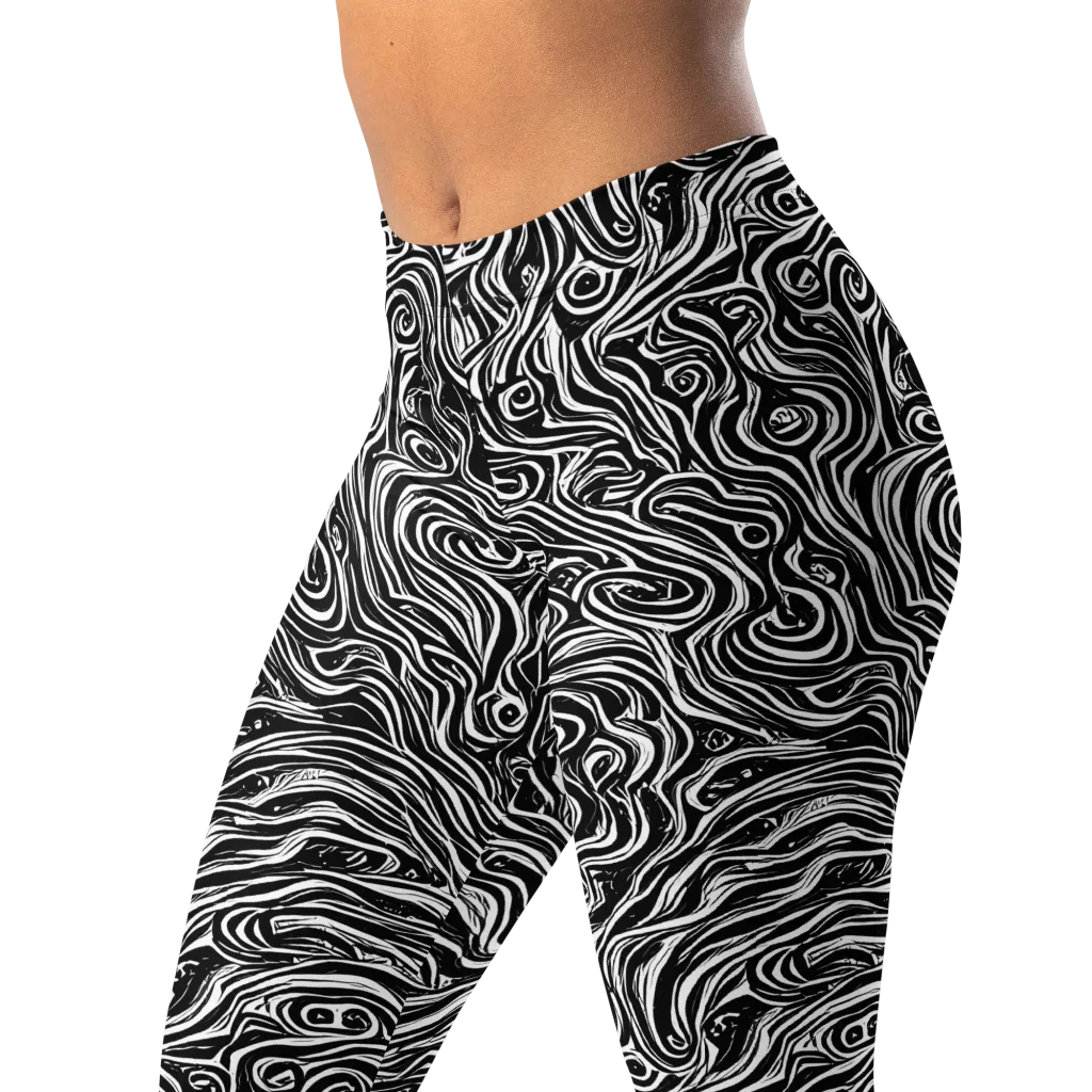Inky Whispers on Leggings — Left Front