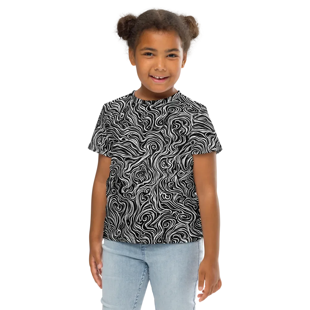 Inky Whispers on Kids Crew Neck T-Shirt — Front