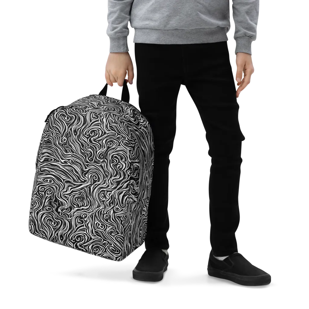 Inky Whispers on Minimalist Backpack — Zoomed-in