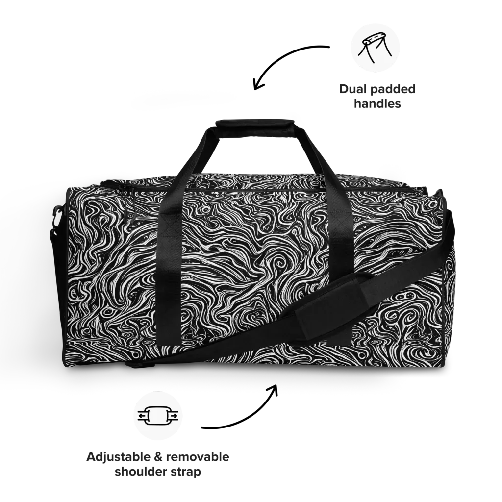 Inky Whispers on Duffle Bag — Front