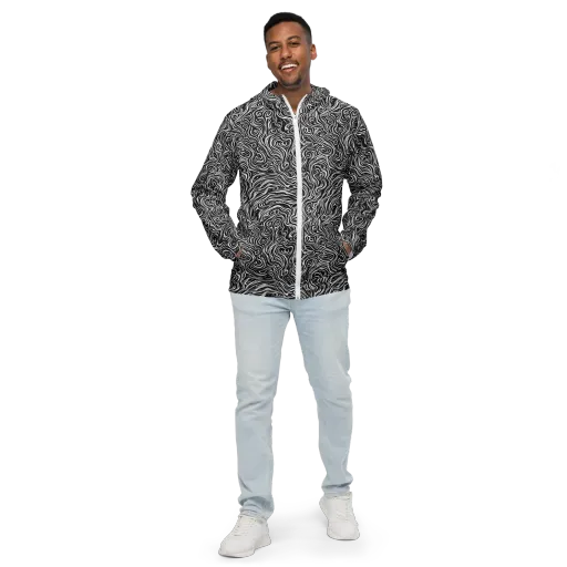 Inky Whispers on a Men's Windbreaker