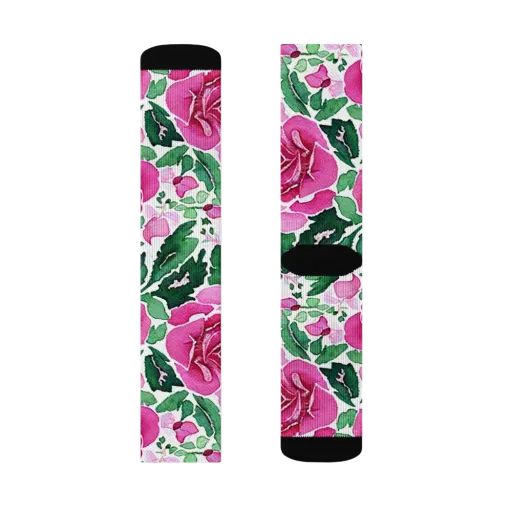 Magenta Rose Garden on a Socks