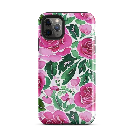 Magenta Rose Garden on a Tough Case for iPhone®