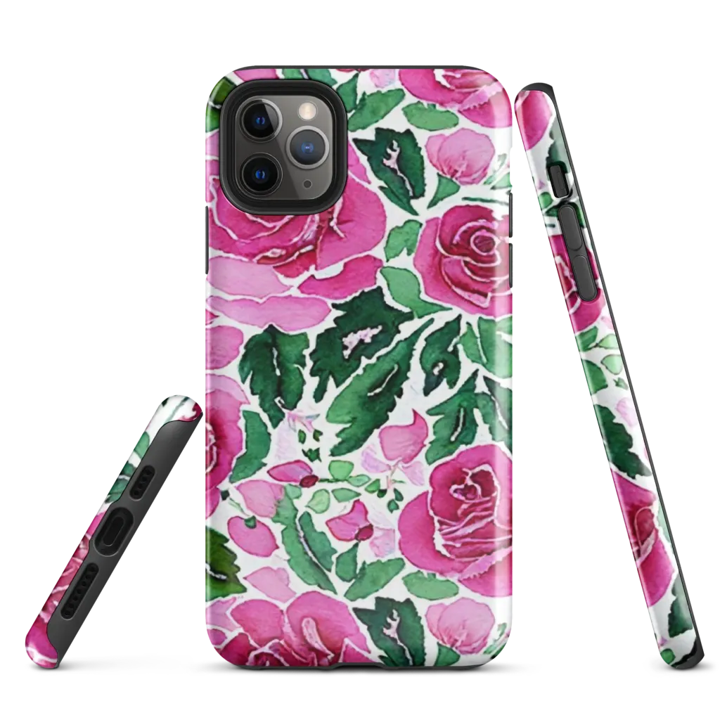 Magenta Rose Garden on Tough Case for iPhone® — Front