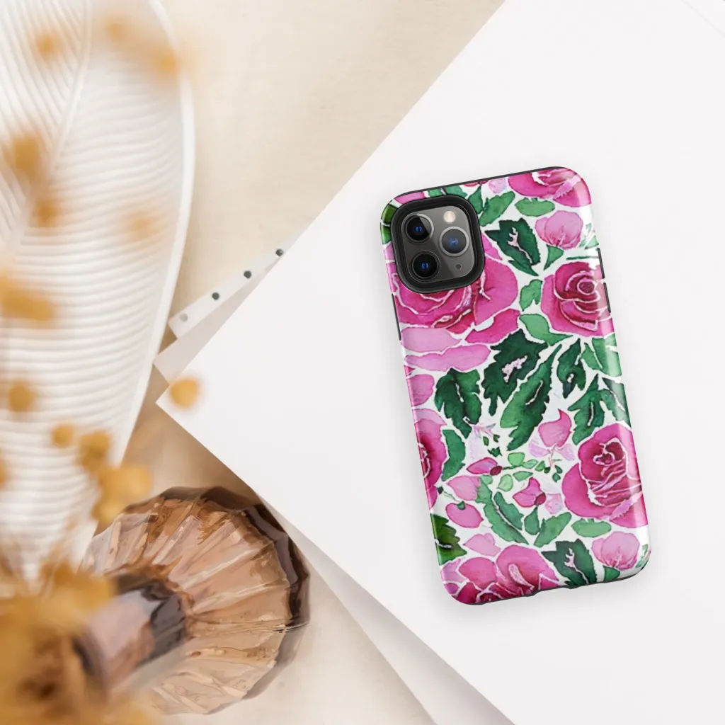 Magenta Rose Garden on Tough Case for iPhone® — Front