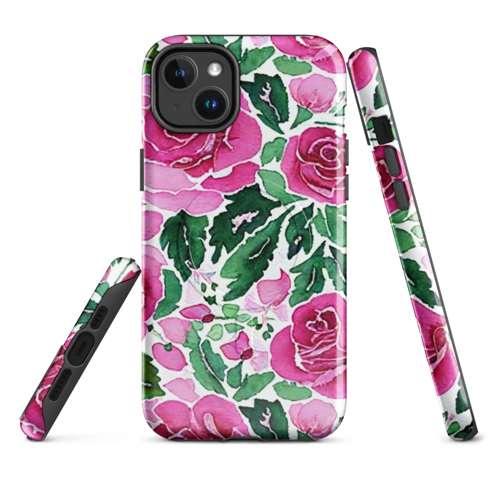 Magenta Rose Garden on MagSafe Tough Case for iPhone® — Front