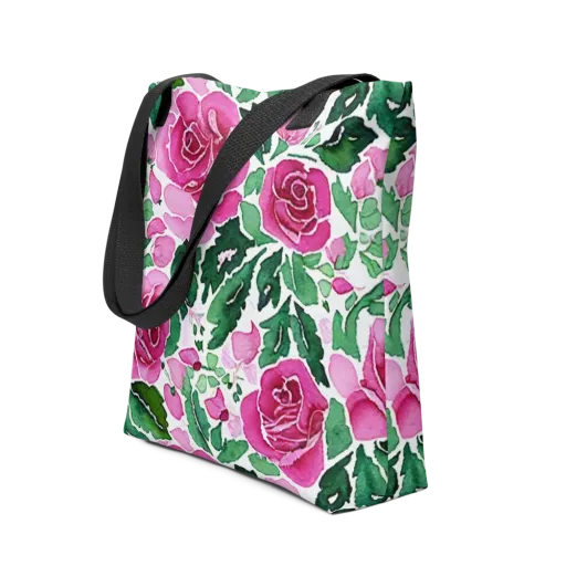 Magenta Rose Garden on a Tote Bag