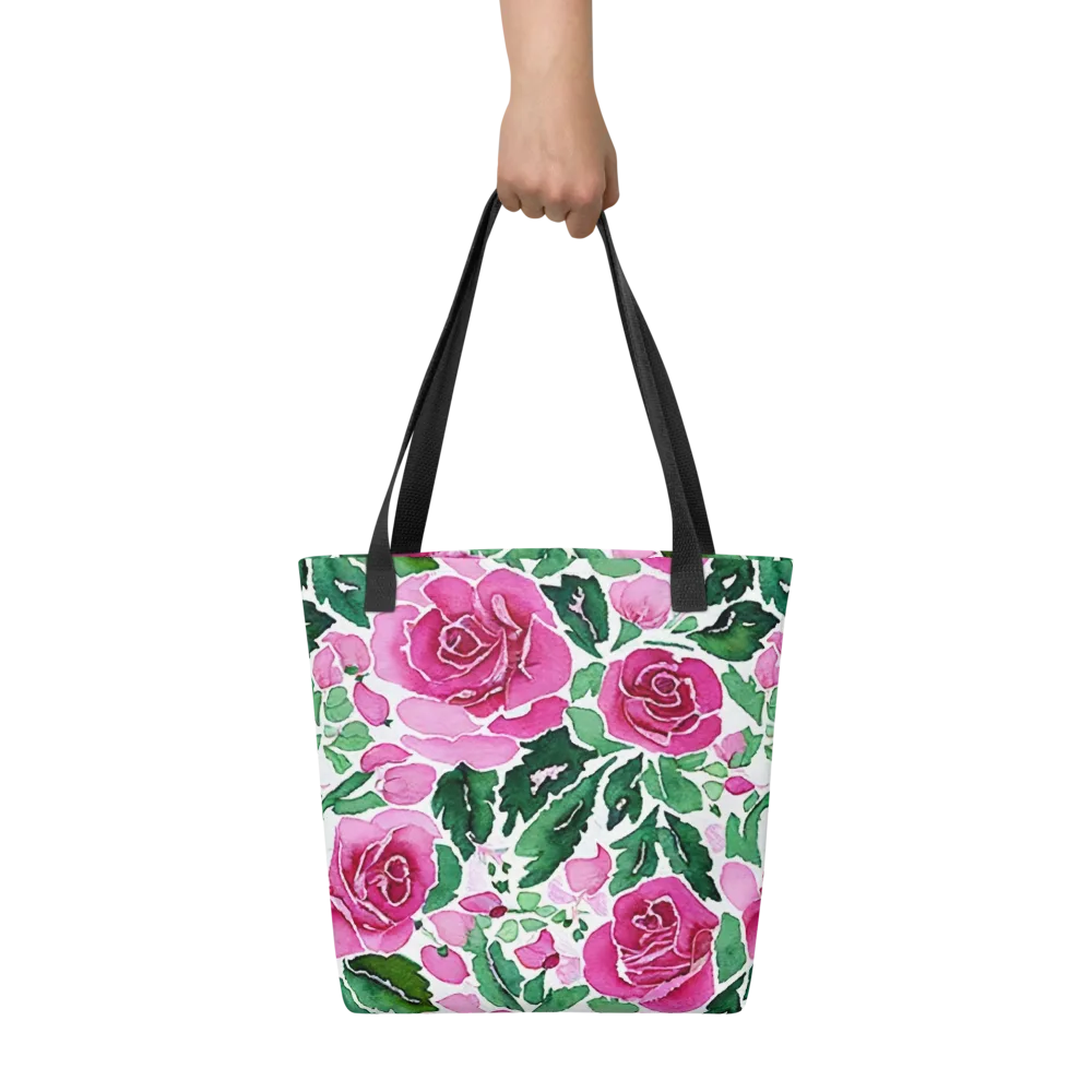 Magenta Rose Garden on Tote Bag — Front