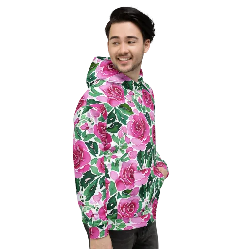 Magenta Rose Garden on a Hoodie