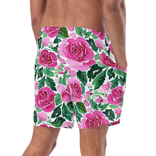 Magenta Rose Garden on a Swim Trunks
