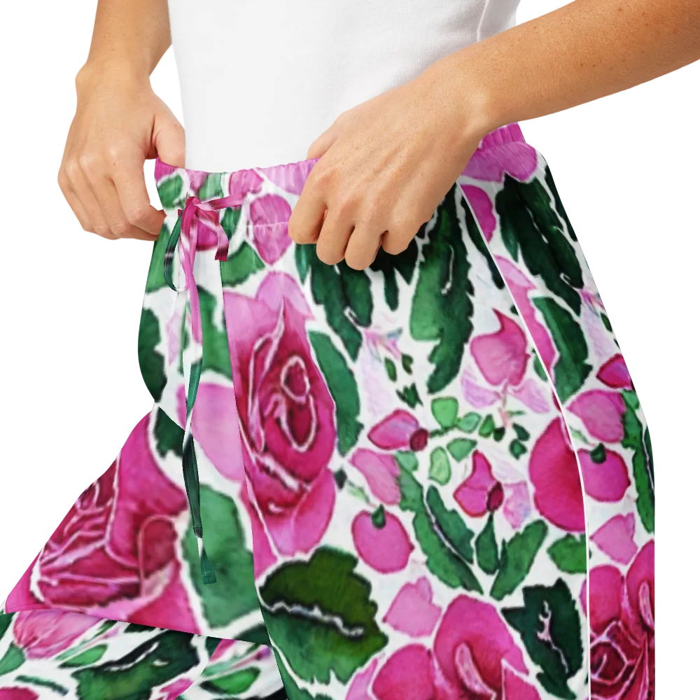 Magenta Rose Garden on Women's Pajama Pants — Product details