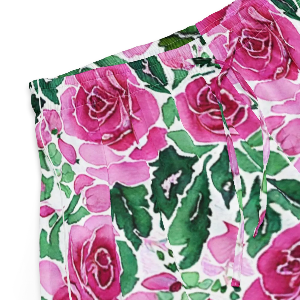 Magenta Rose Garden on Women's Pajama Shorts — Product details