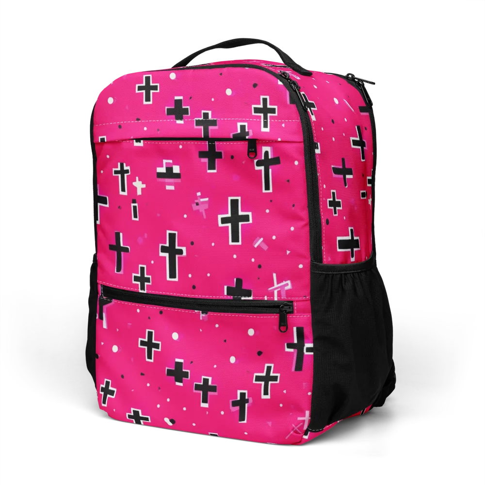 Hot Pink Revival on Utility Backpack — Left Front