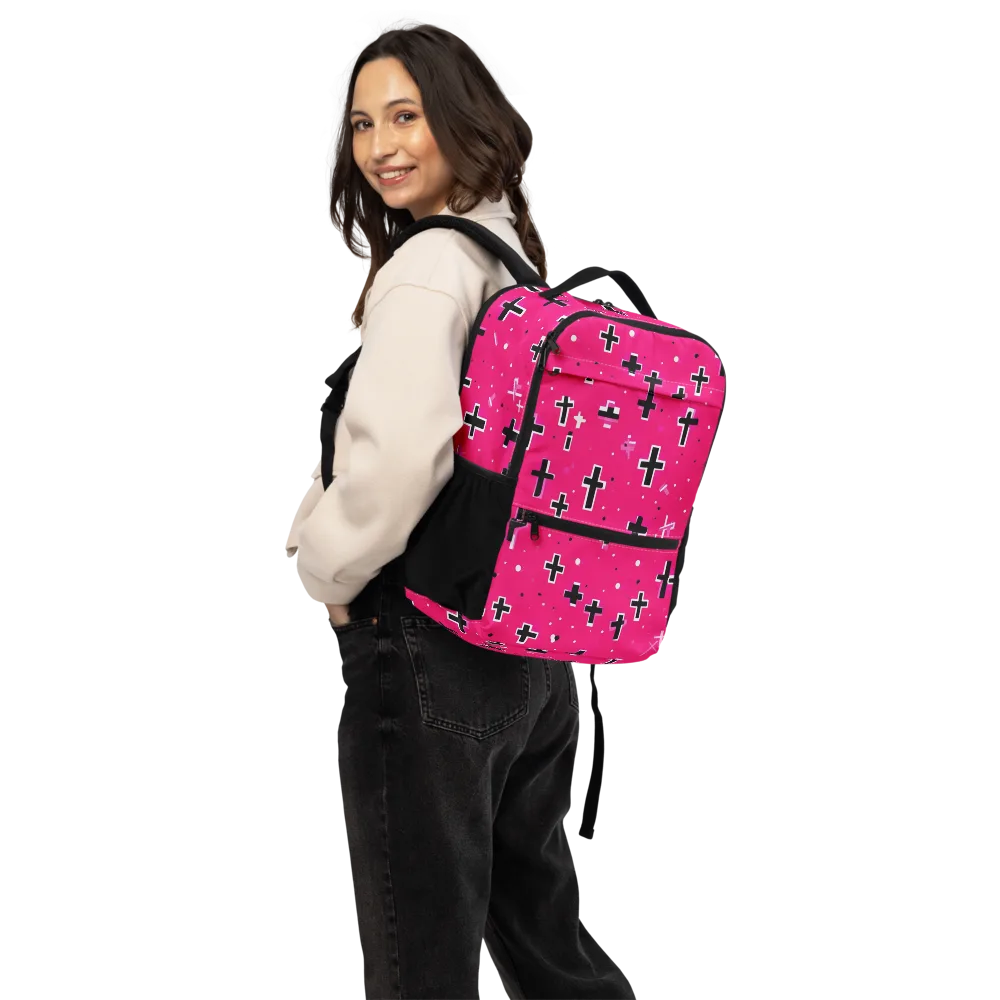 Hot Pink Revival on Utility Backpack — Back