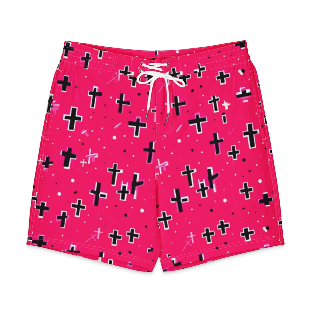Hot Pink Revival on Men's Board Shorts — Front