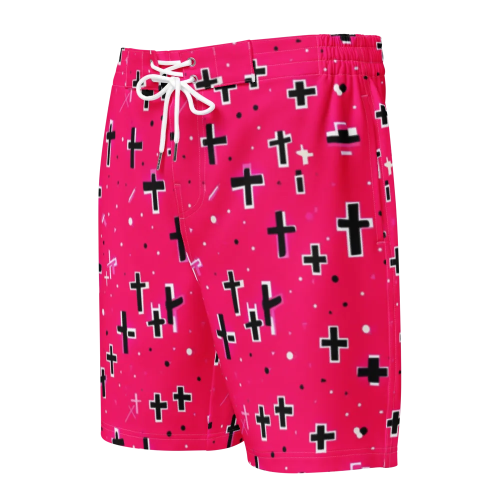 Hot Pink Revival on Men's Board Shorts — Front