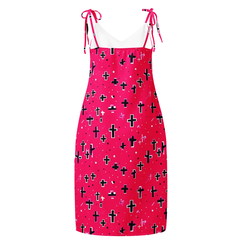 Hot Pink Revival on Slip Dress — Back