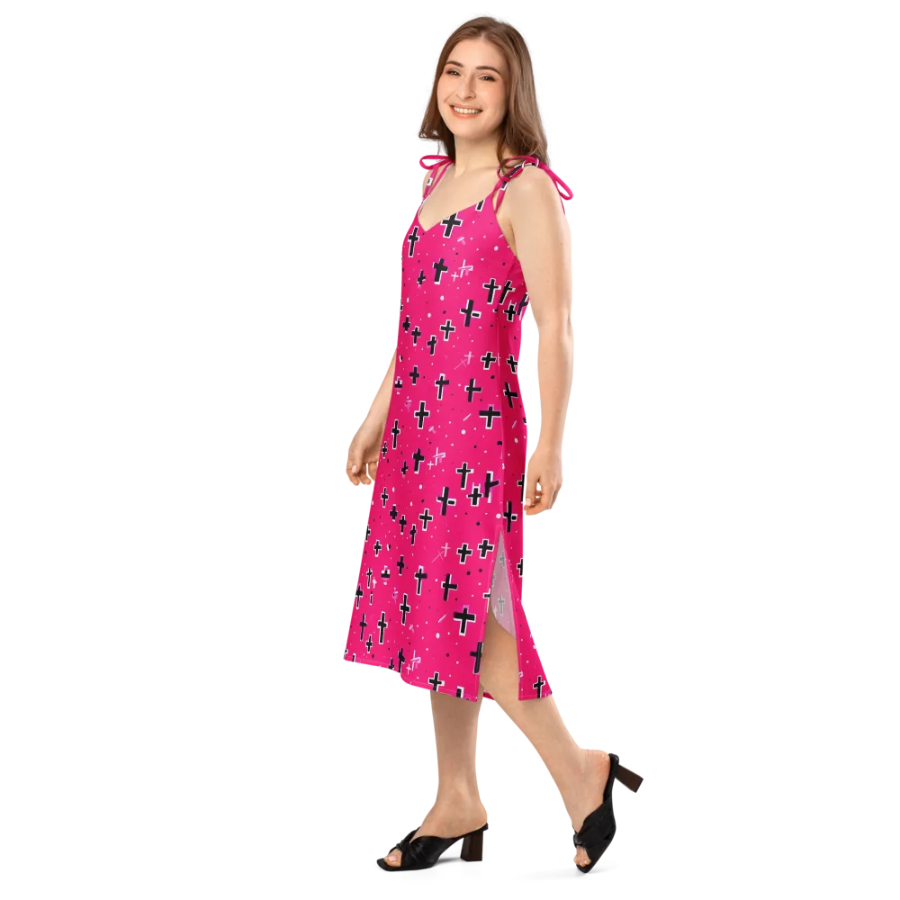 Hot Pink Revival on Slip Dress — Left Front