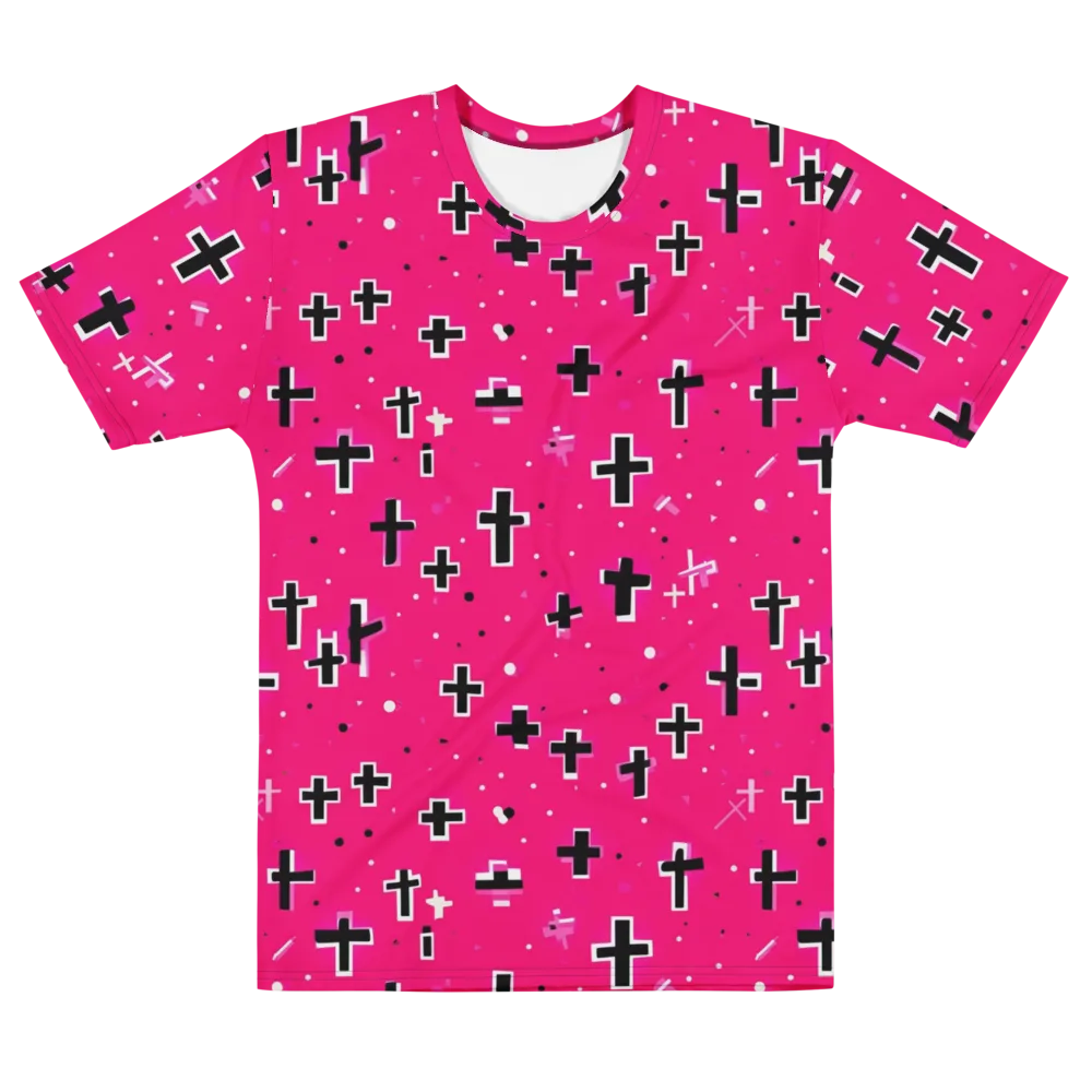 Hot Pink Revival on Men's Cotton Crew Neck T-Shirt — Front