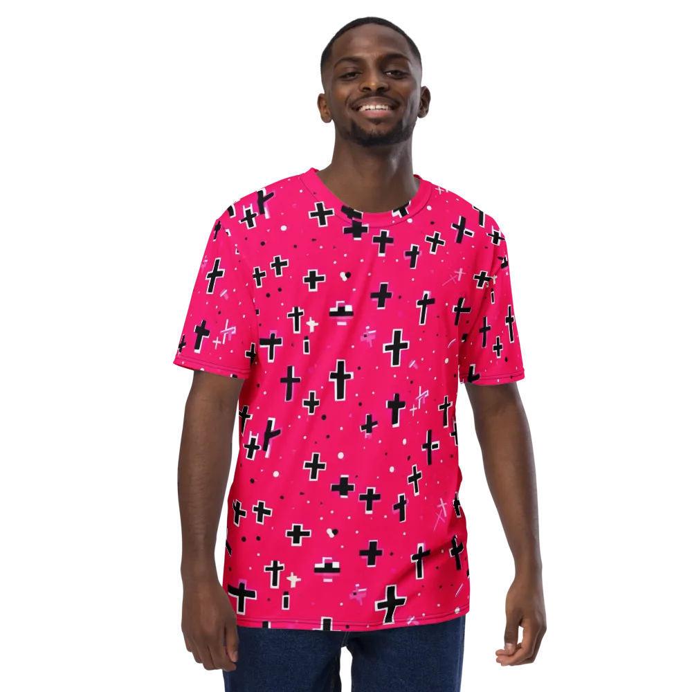 Hot Pink Revival on Men's Crew Neck T-Shirt — Front