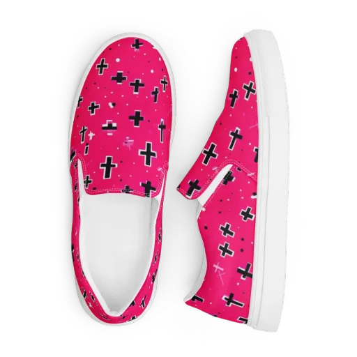 Hot Pink Revival on a Men's Slip-On Canvas Shoes