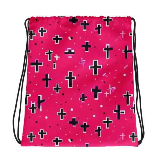 Hot Pink Revival on a Drawstring Bag
