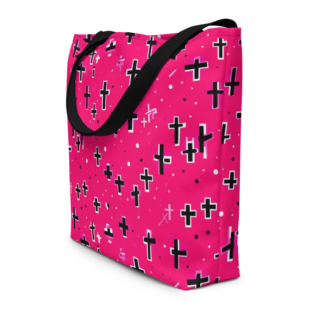Hot Pink Revival on Large Tote Bag W/ Pocket — Front