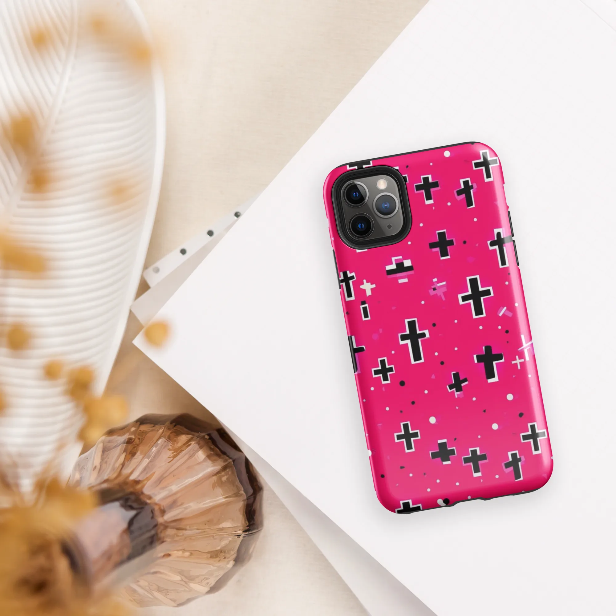 Hot Pink Revival on Tough Case for iPhone® — Front