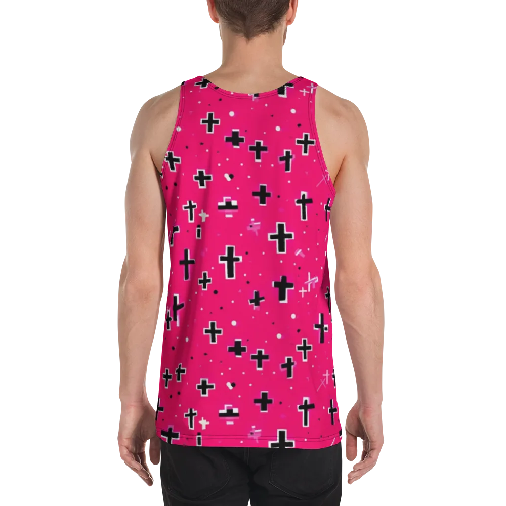 Hot Pink Revival on Men's Tank Top — Back
