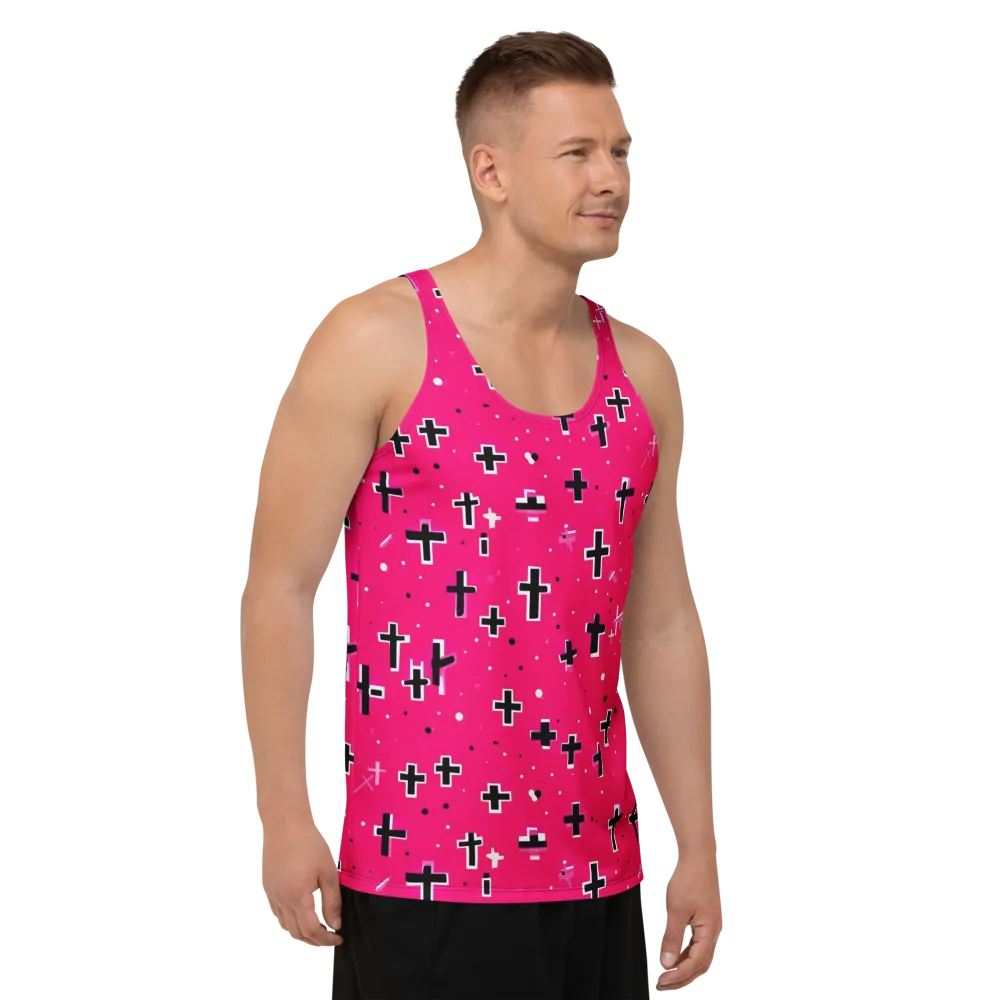 Hot Pink Revival on Men's Tank Top — Right Front