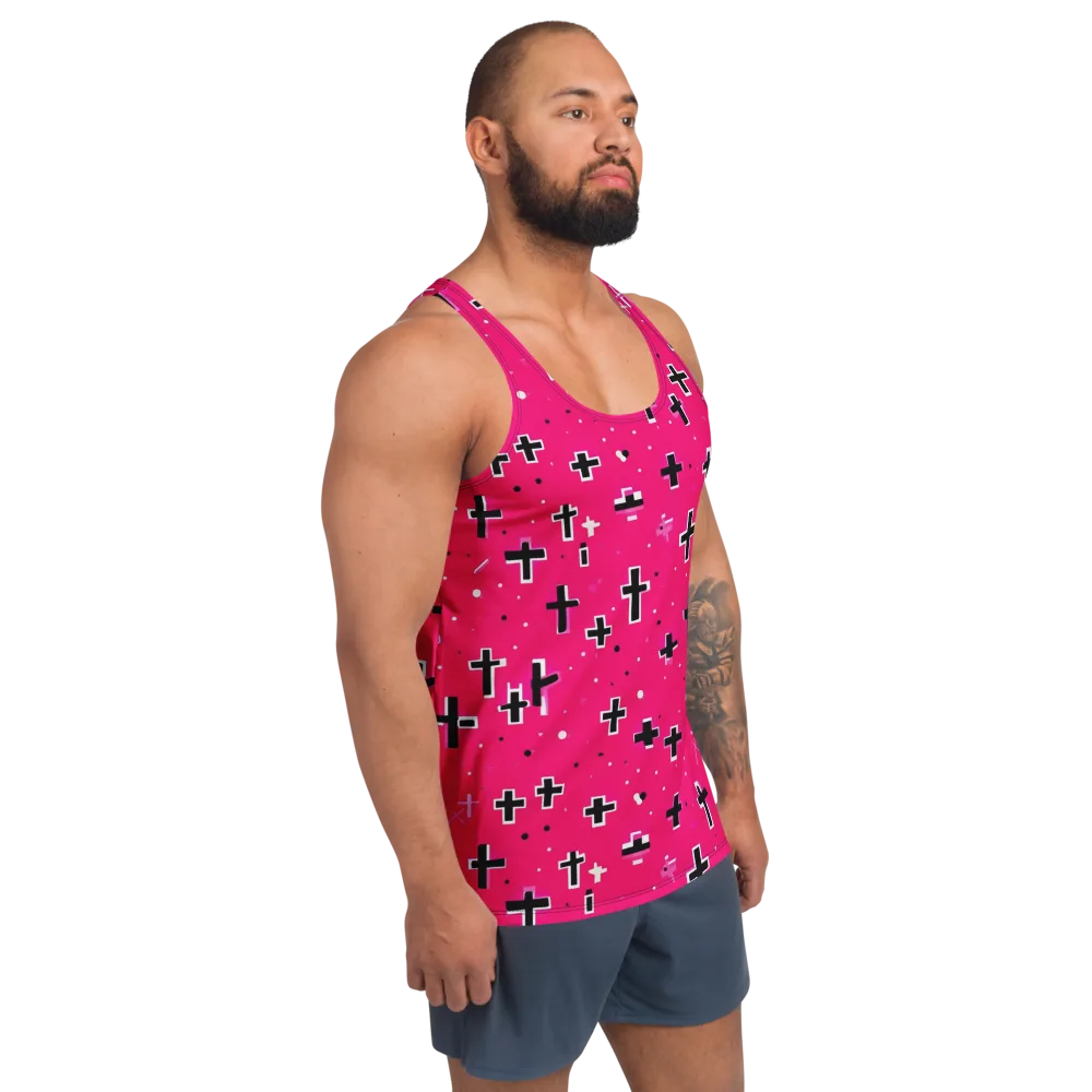 Hot Pink Revival on Men's Tank Top — Right Front