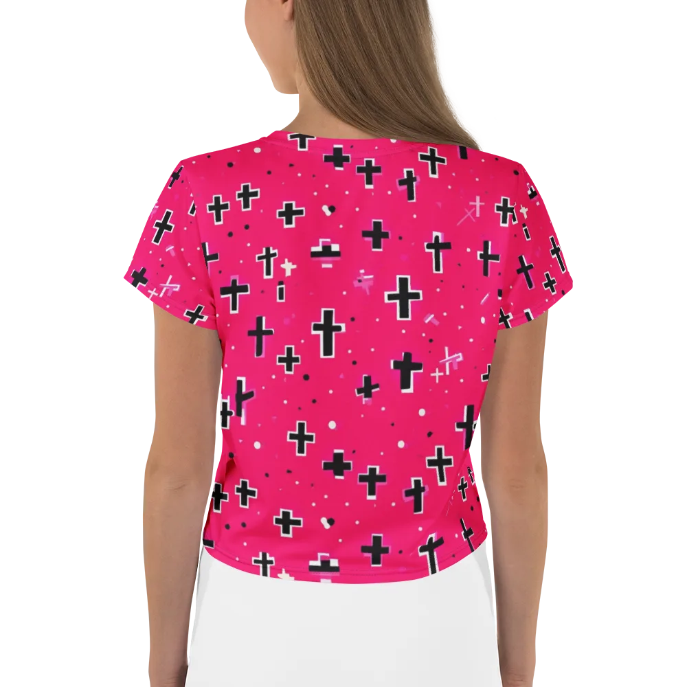Hot Pink Revival on Crop Tee — Back
