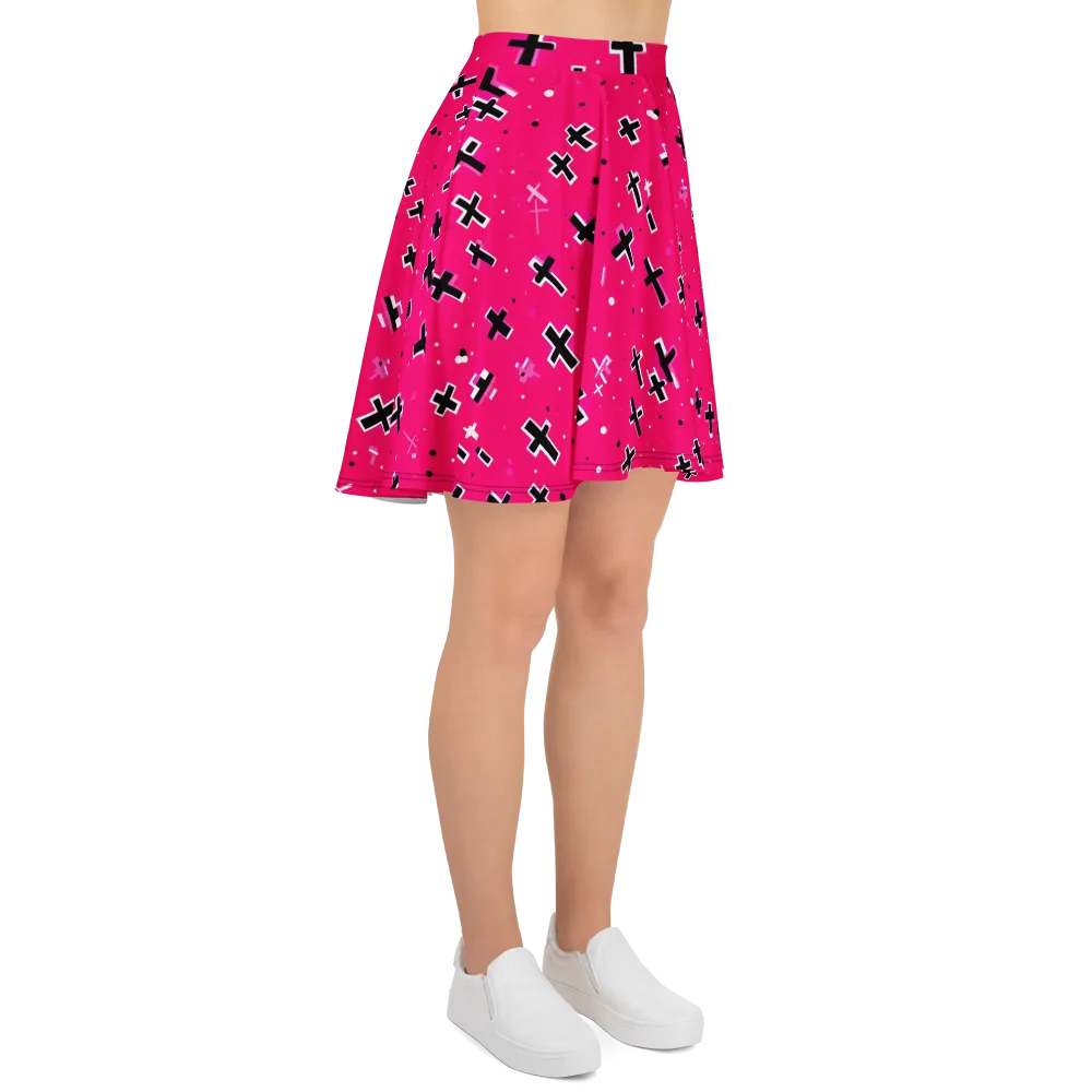 Hot Pink Revival on Skater Skirt — Right