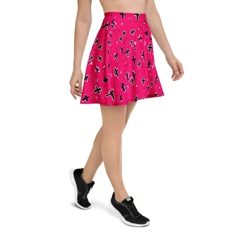 Hot Pink Revival on Skater Skirt — Right