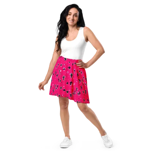 Hot Pink Revival on a Skater Skirt