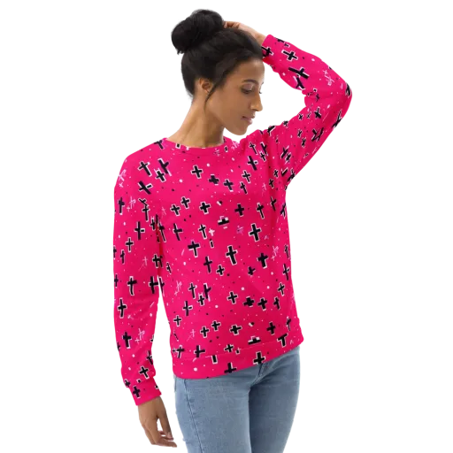 Hot Pink Revival on a Sweatshirt