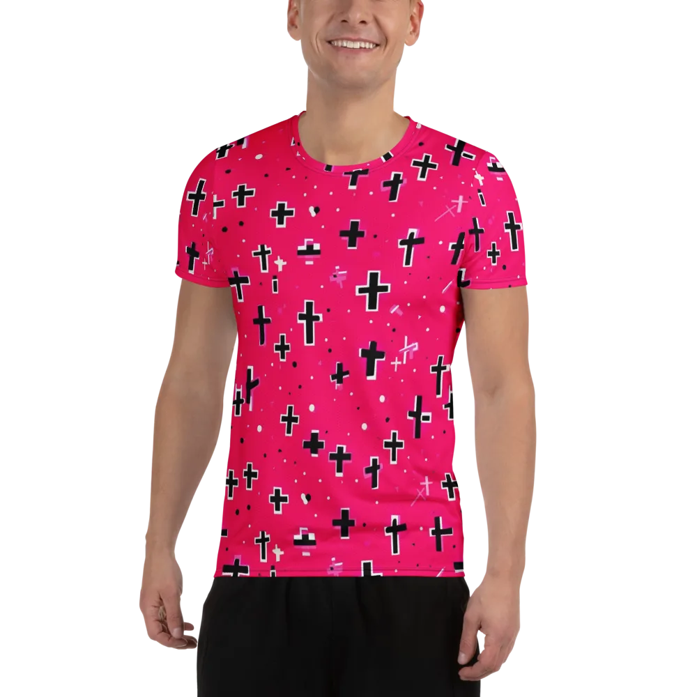 Hot Pink Revival on Men's Athletic T-Shirt — Front