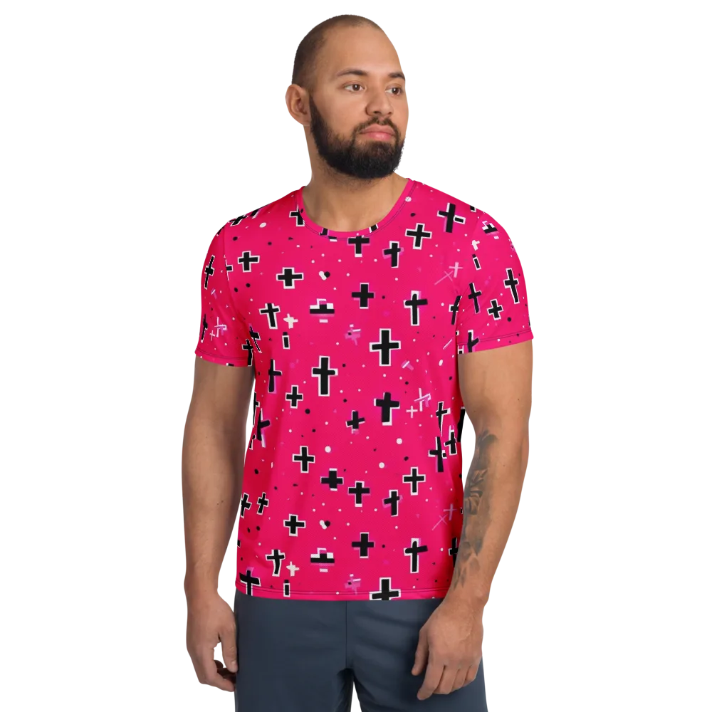 Hot Pink Revival on Men's Athletic T-Shirt — Front