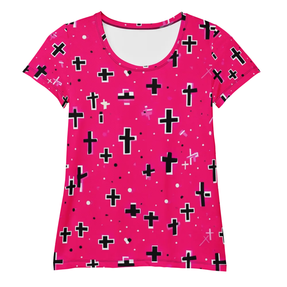 Hot Pink Revival on Women's Athletic T-Shirt — Front