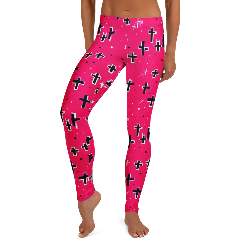 Hot Pink Revival on Leggings — Front