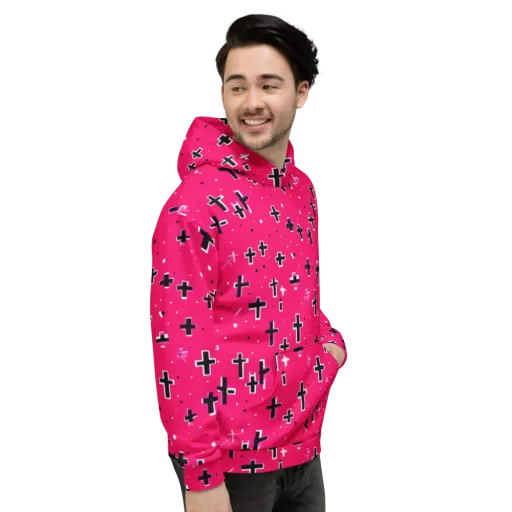 Hot Pink Revival on a Hoodie