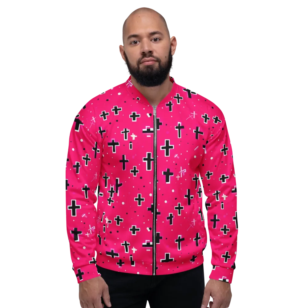 Hot Pink Revival on Bomber Jacket — Front