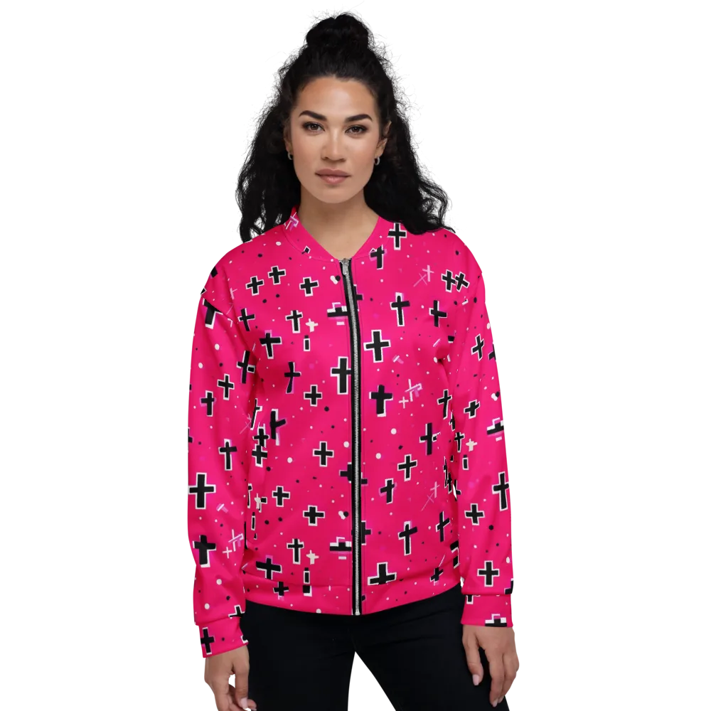 Hot Pink Revival on Bomber Jacket — Front