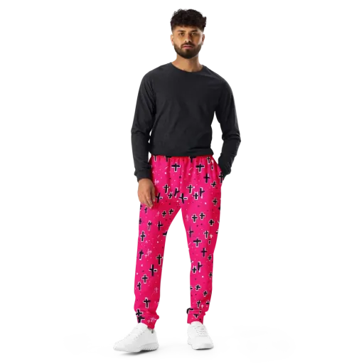 Hot Pink Revival on a Men's Joggers